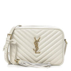 Saint Laurent Monogram Lou Camera Calfskin Matelasse Crema Soft White Leather Shoulder Bag