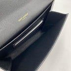 Saint Laurent Cassandre Wallet-on-chain Monogram Black Leather Cross Body Bag