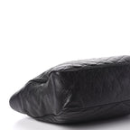 Saint Laurent Niki Crinkled Matelasse Monogram Large Shopping Black Calfskin Leather Tote