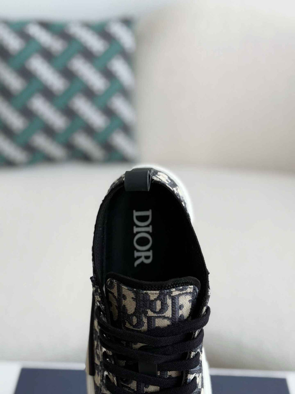 Dior B23 Low-Top Sneaker in Black Dior Oblique Jacquard