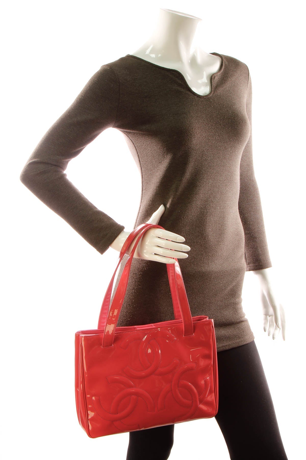 Triple CC Tote Bag - Dark Pink