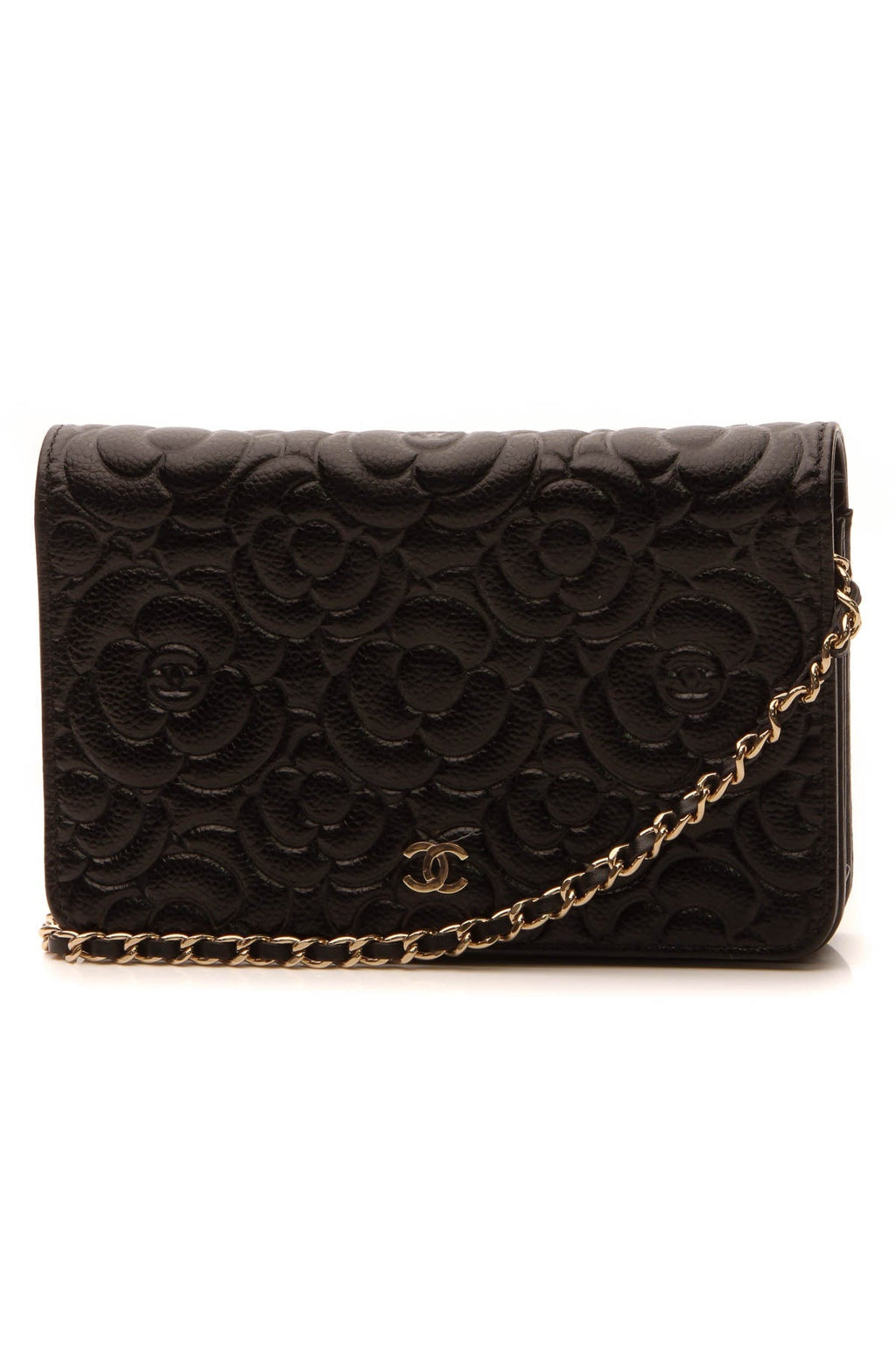 Camellia Embossed WOC Bag - Black