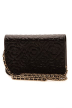 Camellia Embossed WOC Bag - Black