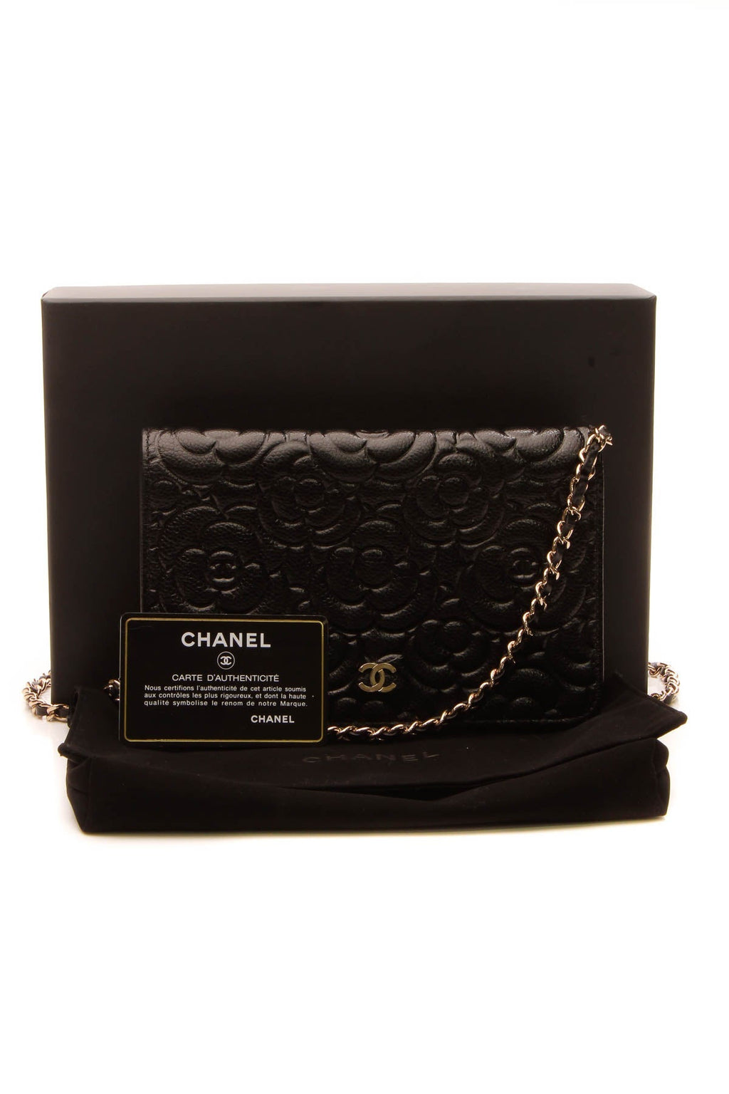 Camellia Embossed WOC Bag - Black