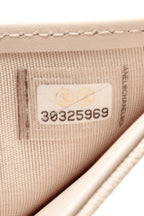 Chevron Quilted Boy Compact Wallet - Beige
