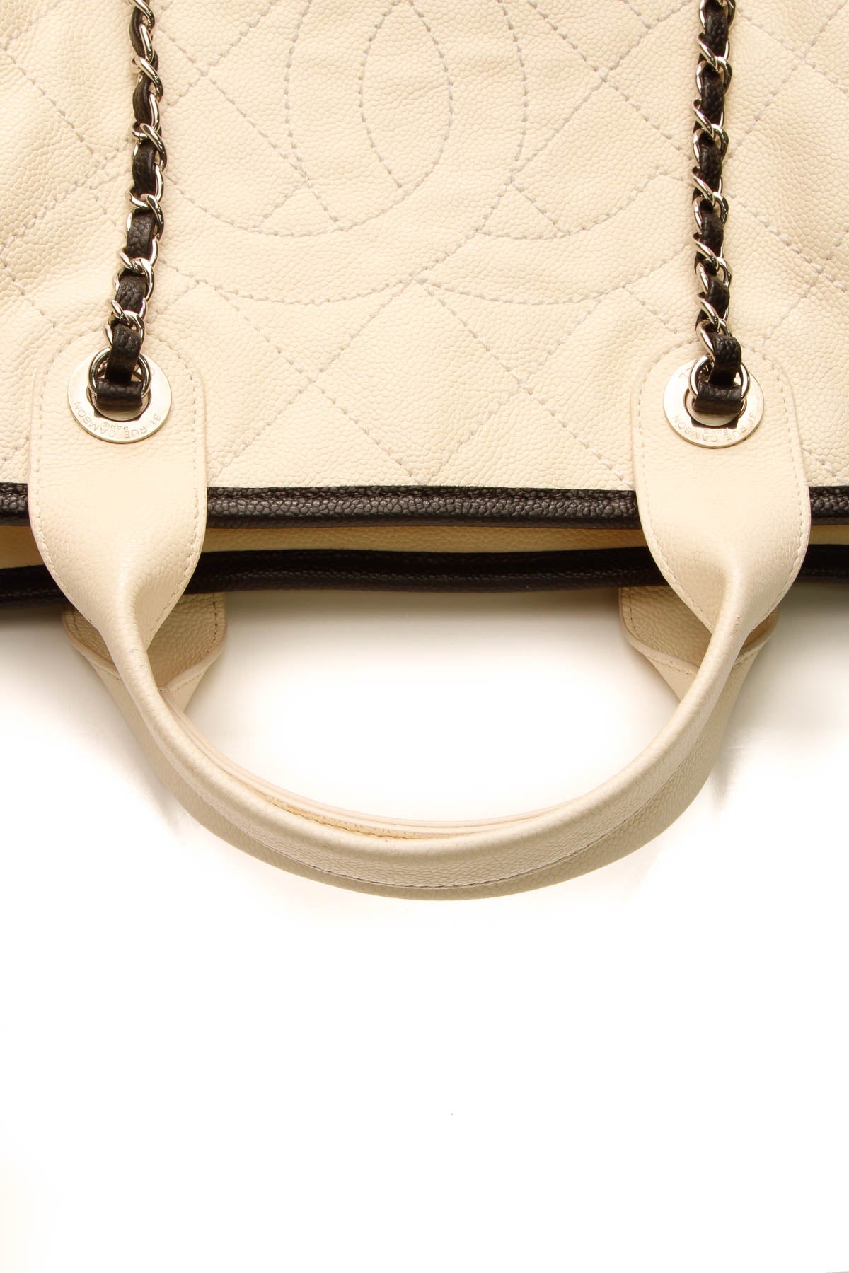 Timeless Top Handle Bowling Bag - Ivory Caviar