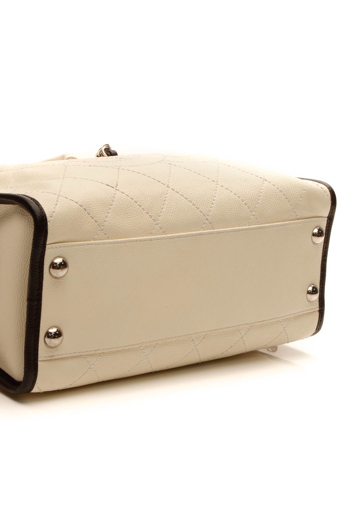Timeless Top Handle Bowling Bag - Ivory Caviar