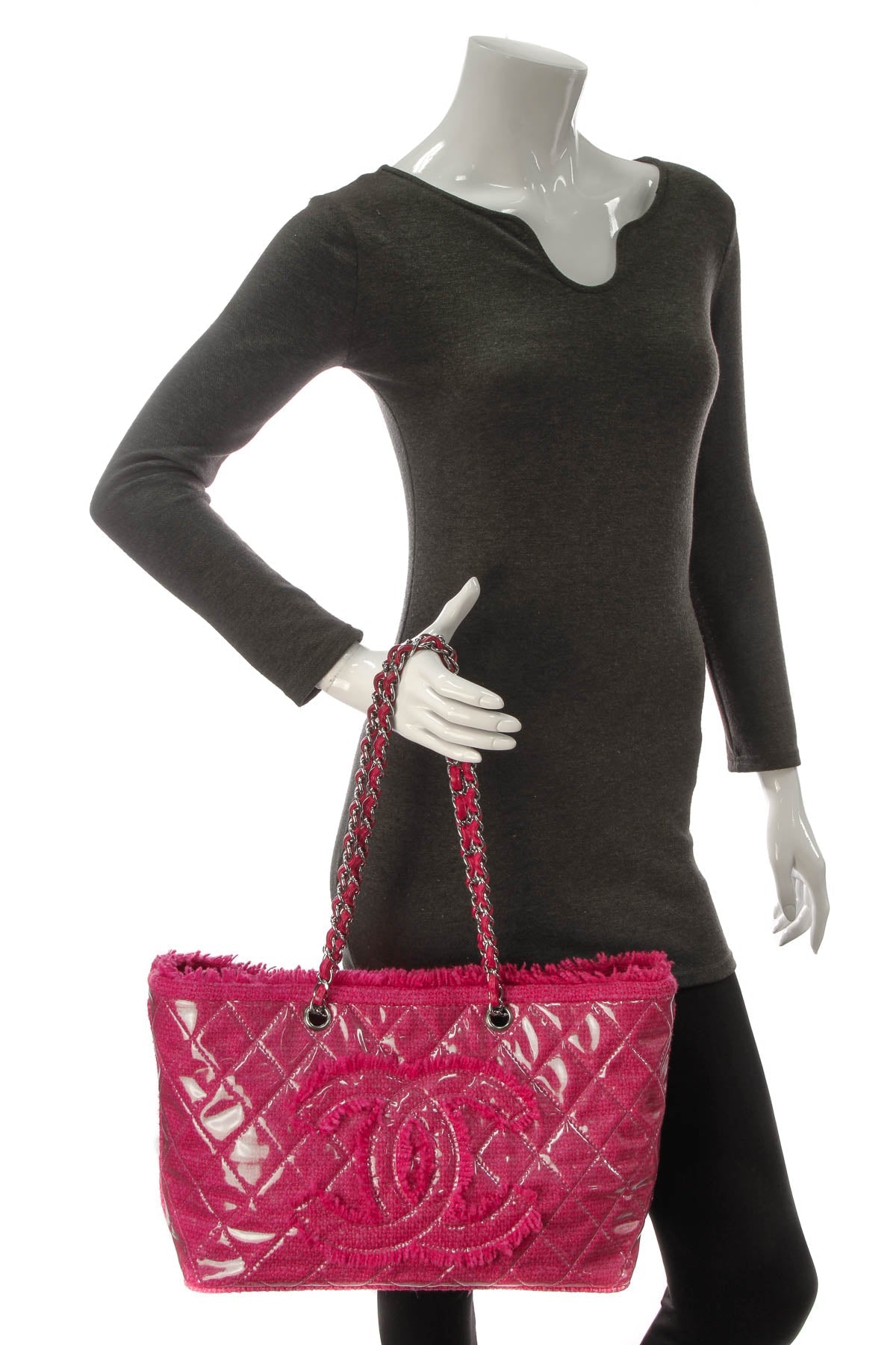 Funny Tweed Tote Bag - Fuschia Vinyl
