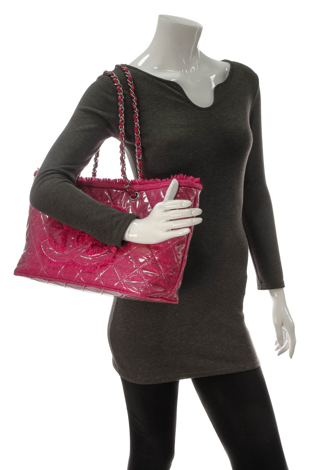 Funny Tweed Tote Bag - Fuschia Vinyl