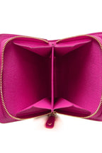 Perforated Compact Zip Wallet - Monogram/Fuchsia