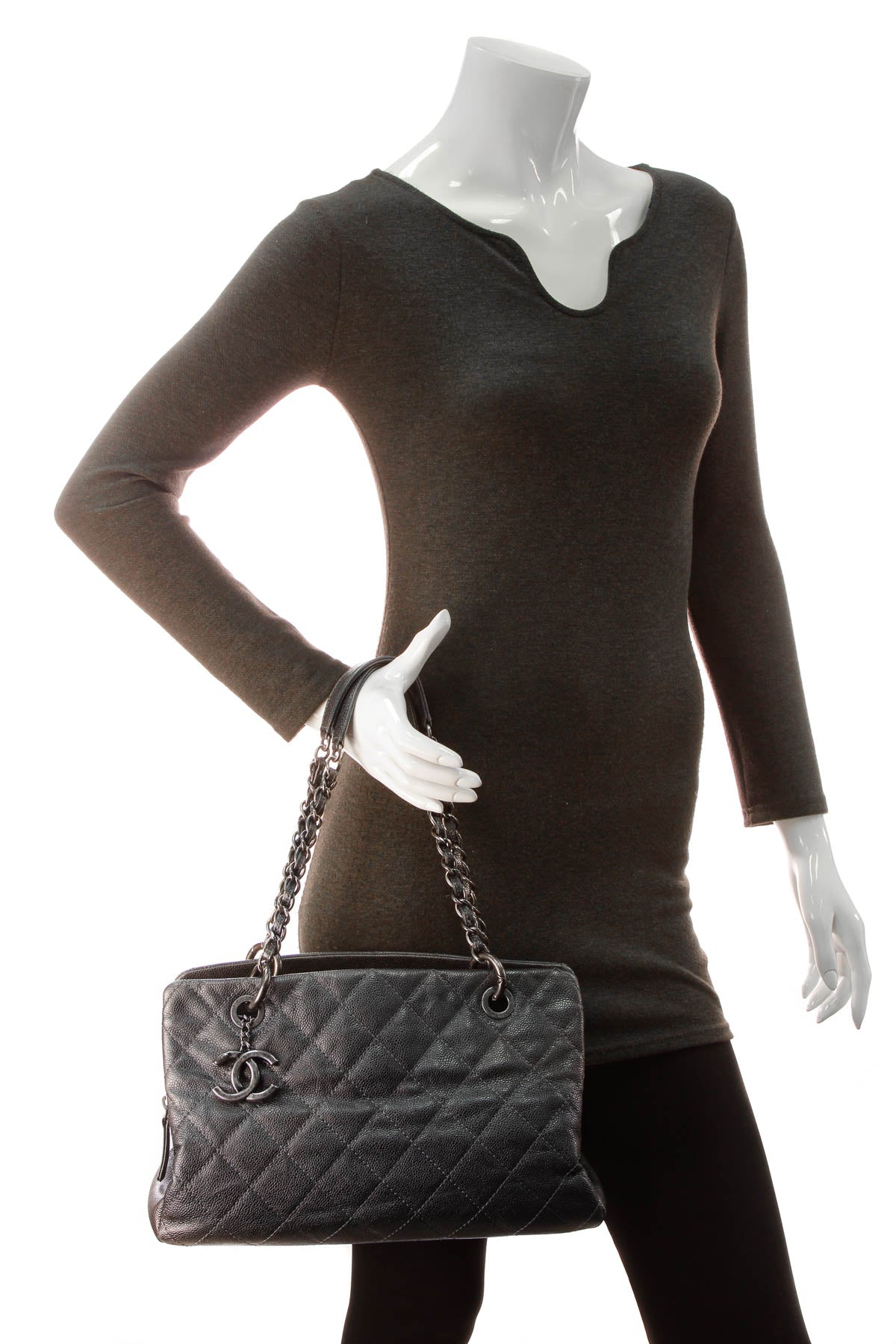 Iridescent Chic Small Tote Bag - Gunmetal