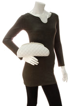 Quilted Timeless Clutch Bag - White
