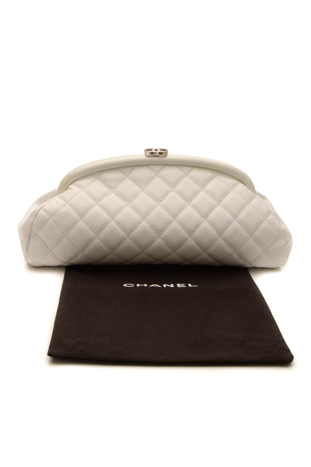 Quilted Timeless Clutch Bag - White