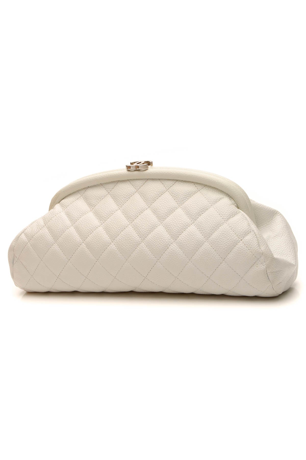 Quilted Timeless Clutch Bag - White