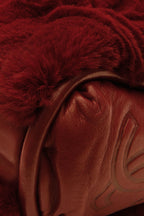 Rabbit Fur Shoulder Bag - Red
