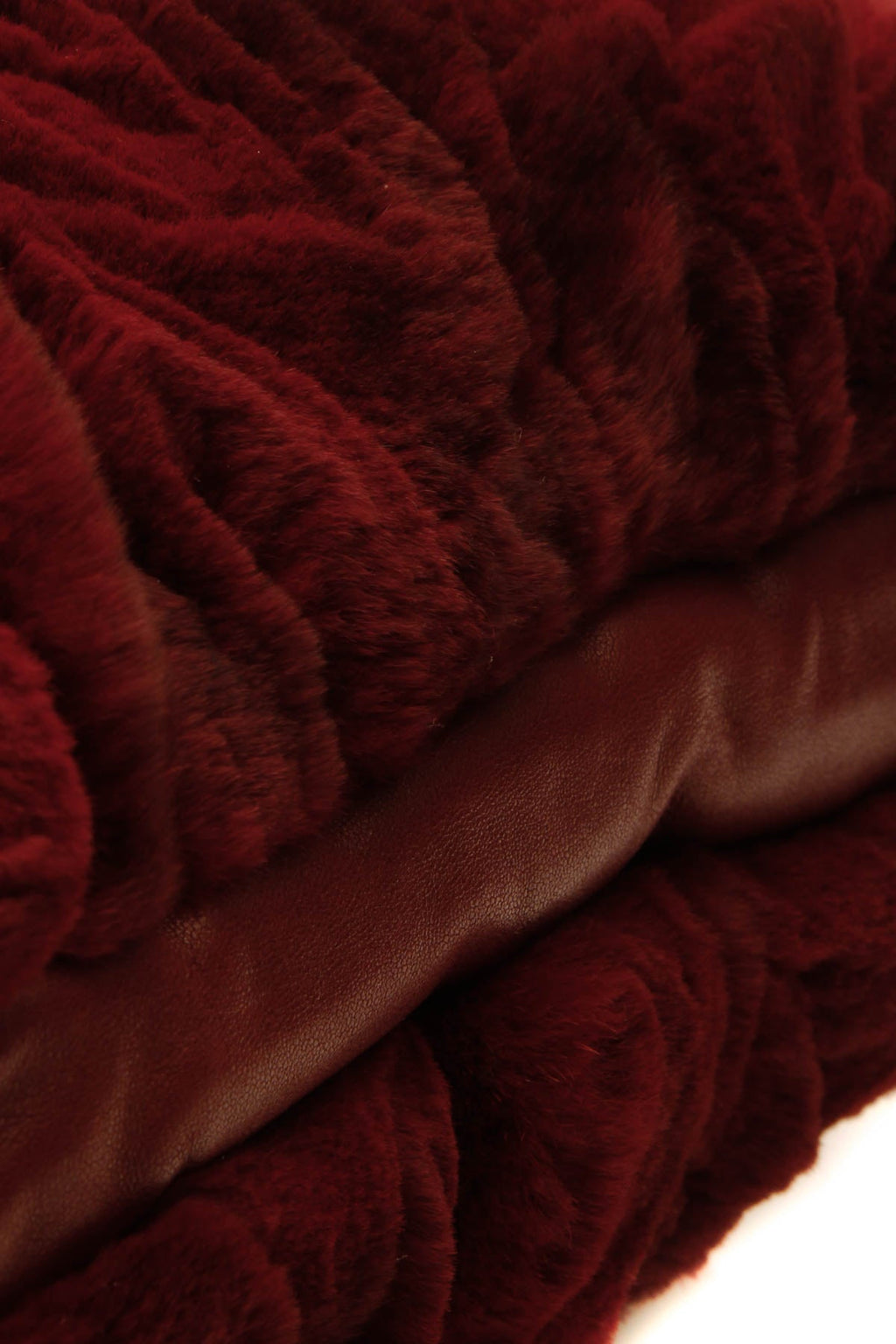 Rabbit Fur Shoulder Bag - Red