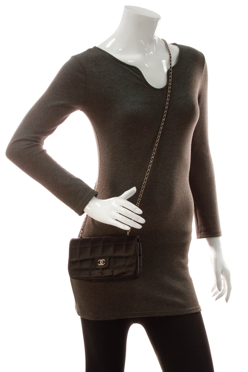 Quilted Mini Flap Crossbody Bag - Black