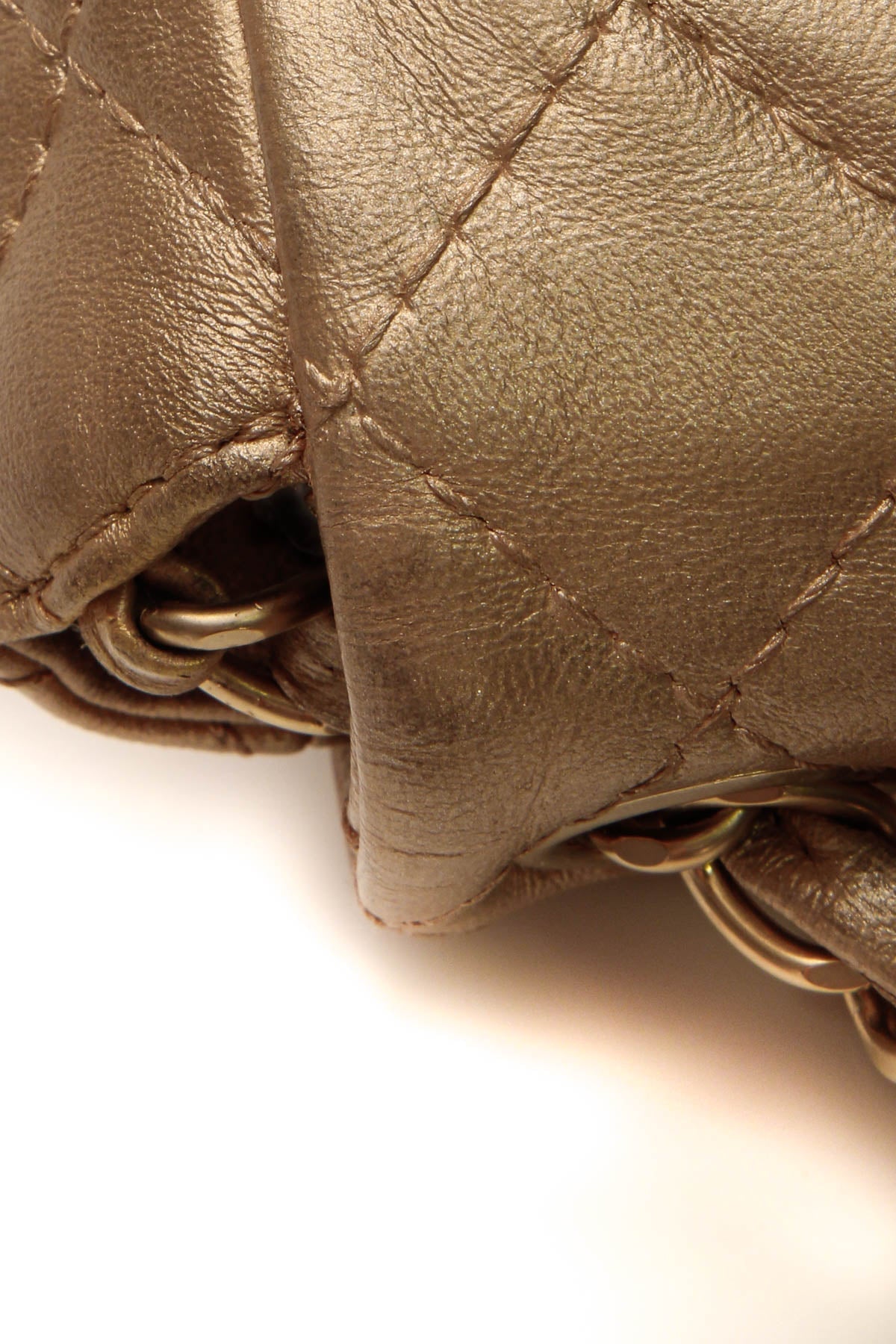 Crystal Quilted Flap Crossbody Bag - Gold