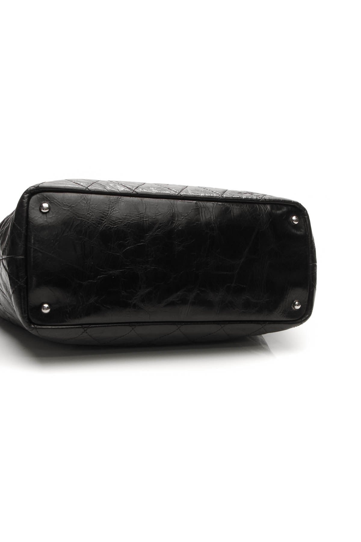 Quilted Tote Bag - Black/Gray