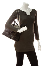 Quilted Tote Bag - Black/Gray