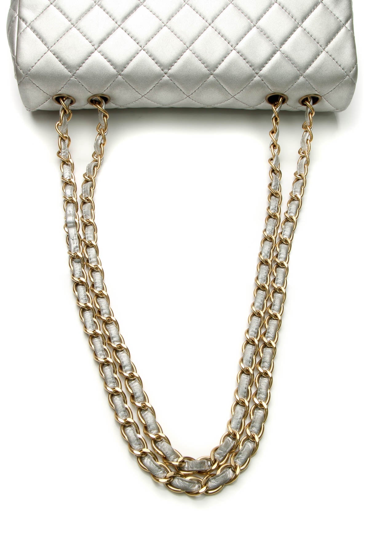 Classic Jumbo Single Flap Bag - Silver