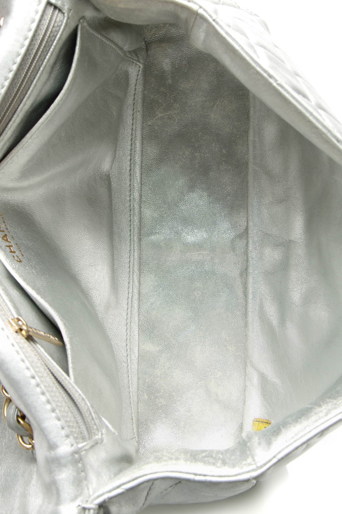 Classic Jumbo Single Flap Bag - Silver