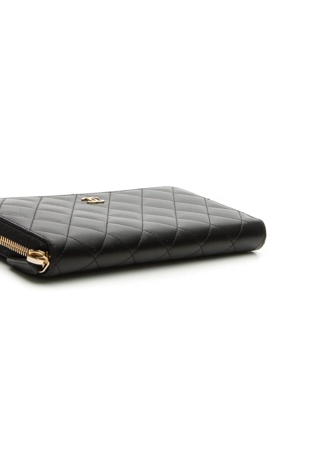 Quilted Zippy Wallet - Black
