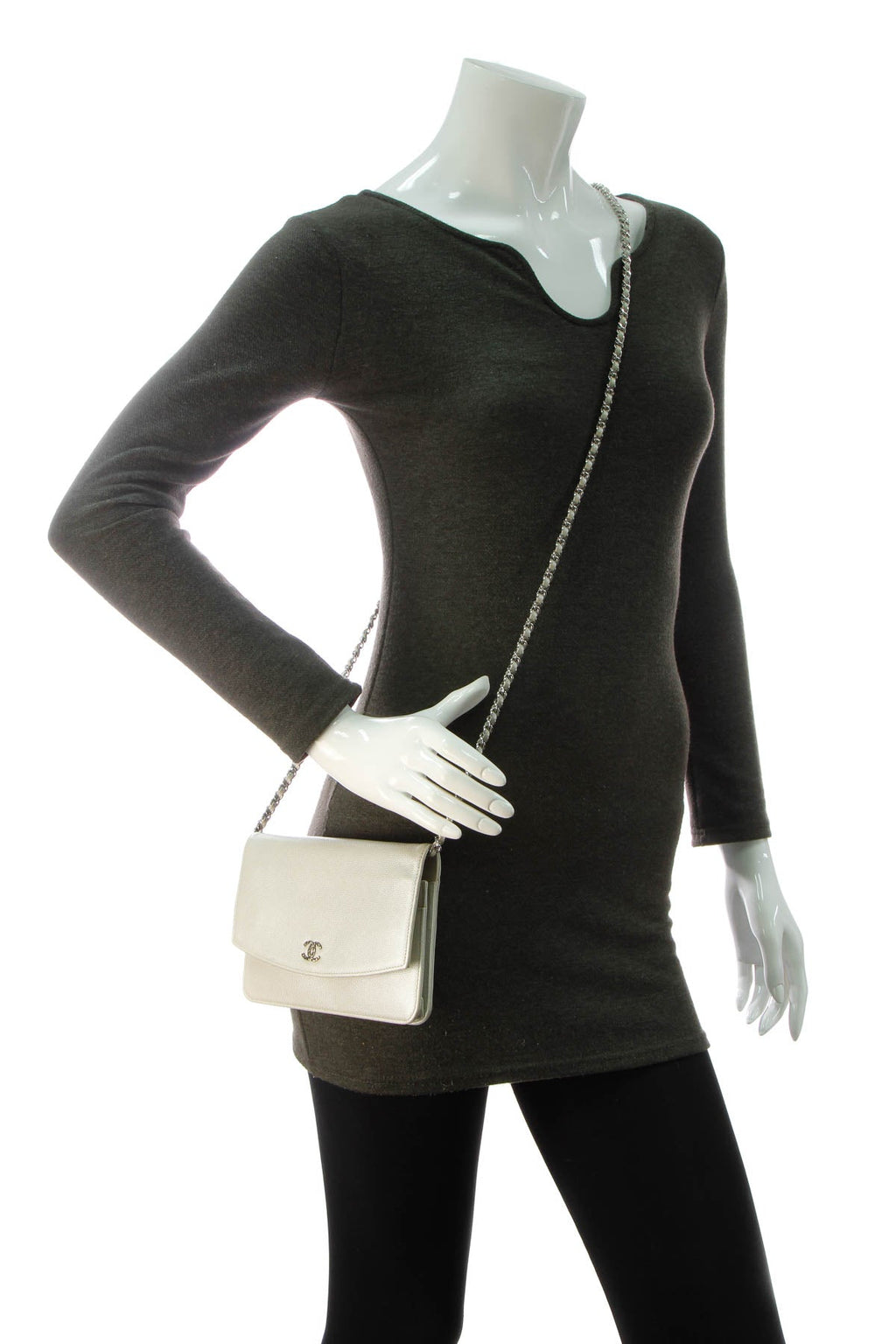 Wallet on a Chain Crossbody Bag - Silver