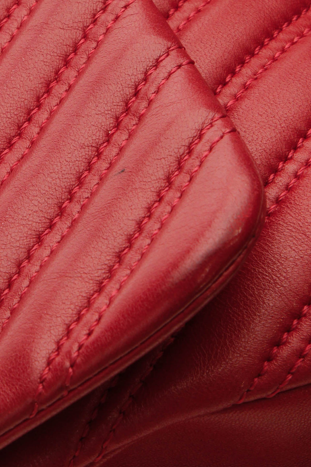 Chevron Quilted Jumbo Single Flap Bag - Red