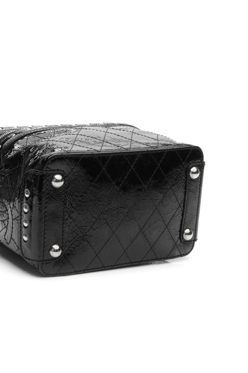 Studded Train Case Bag - Black