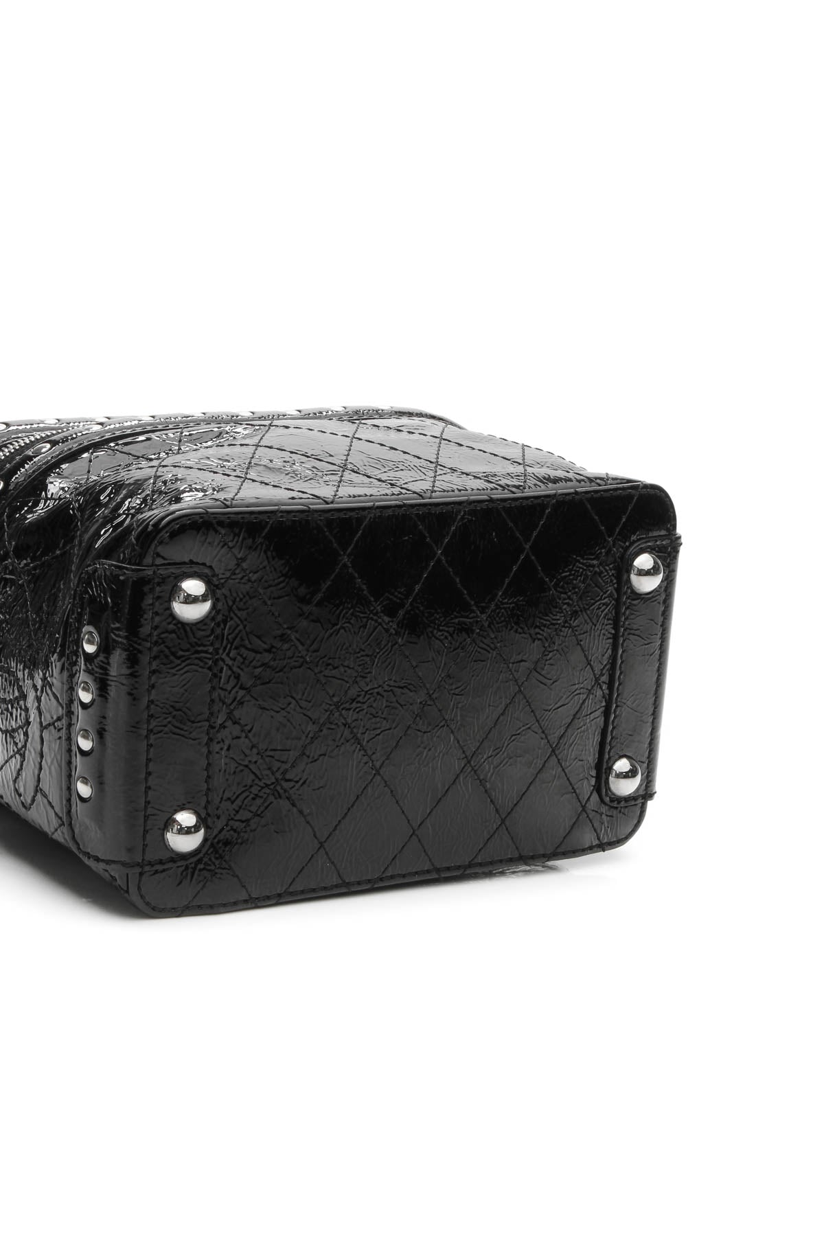 Studded Train Case Bag - Black