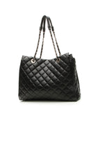 Quilted Tote Bag - Black