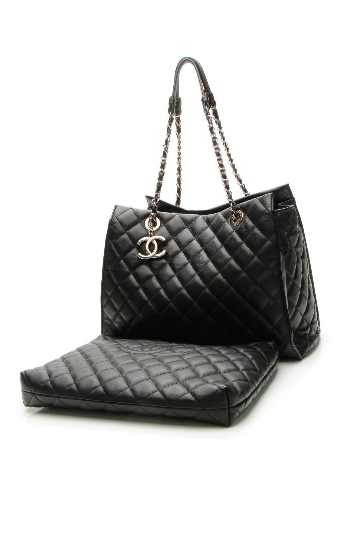 Quilted Tote Bag - Black