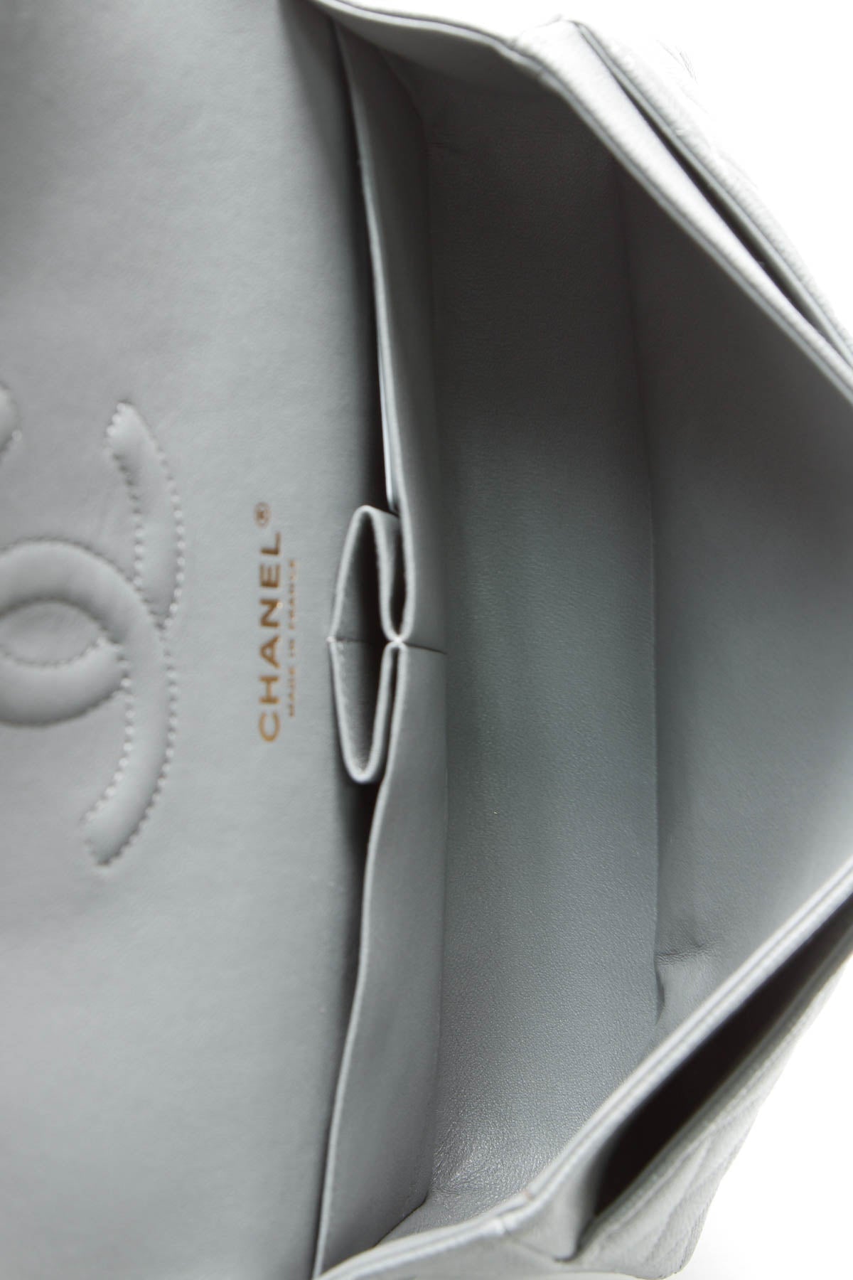 Classic Medium Double Flap Bag - Gray Caviar