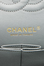 Classic Medium Double Flap Bag - Gray Caviar