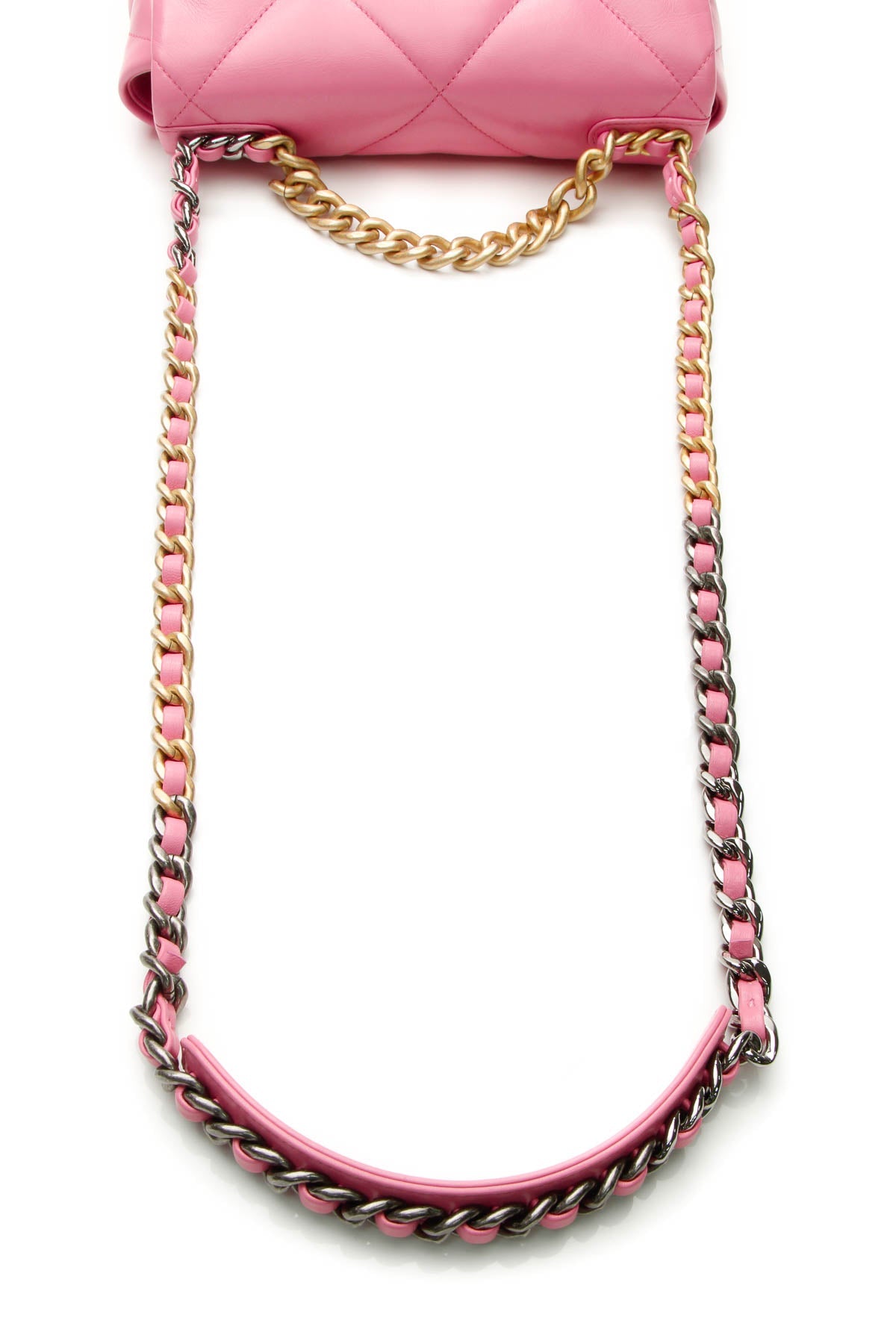 Quilted Chanel 19 Flap Bag - Pink