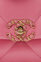 Quilted Chanel 19 Flap Bag - Pink
