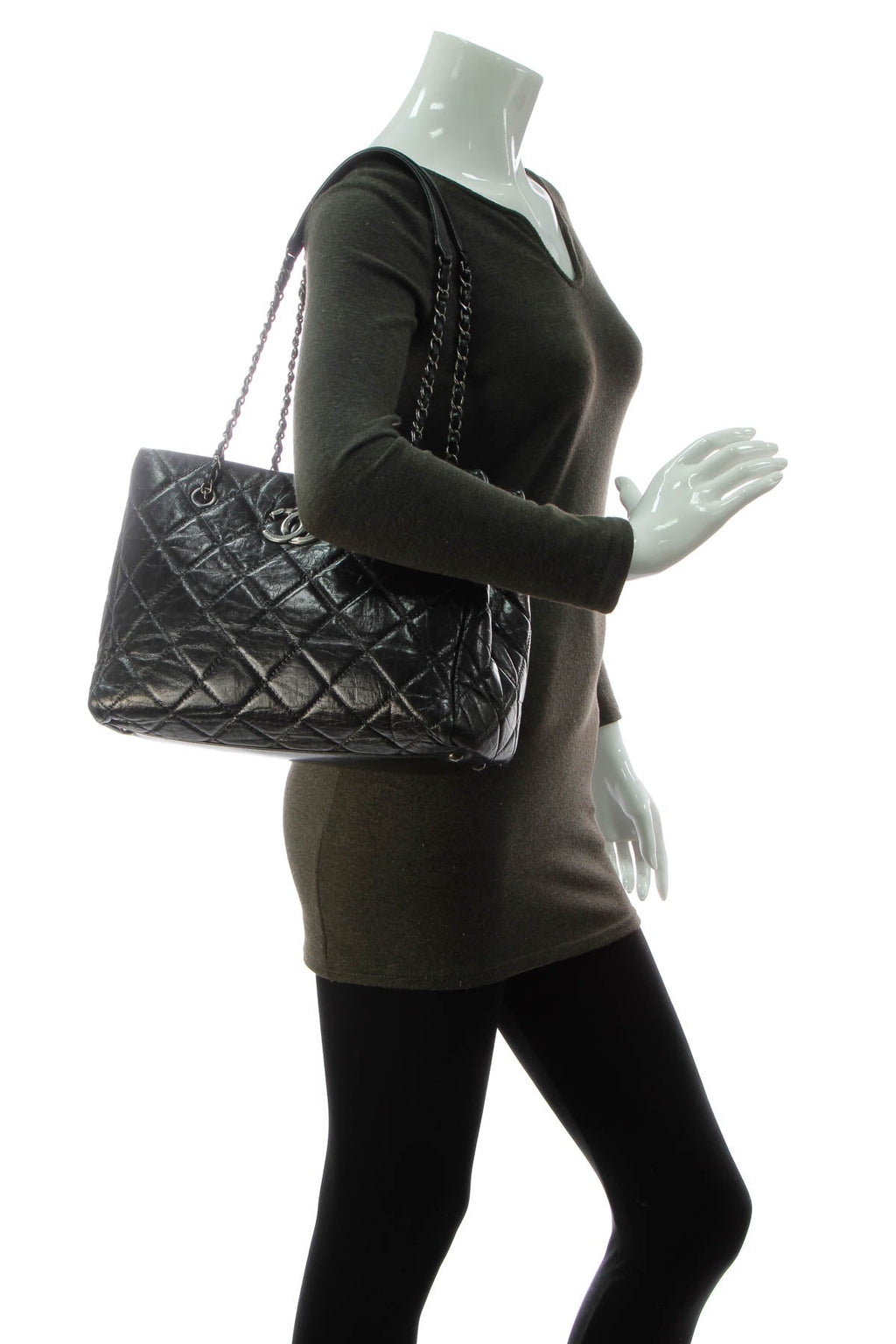 CC Quilted Tote Bag - Black