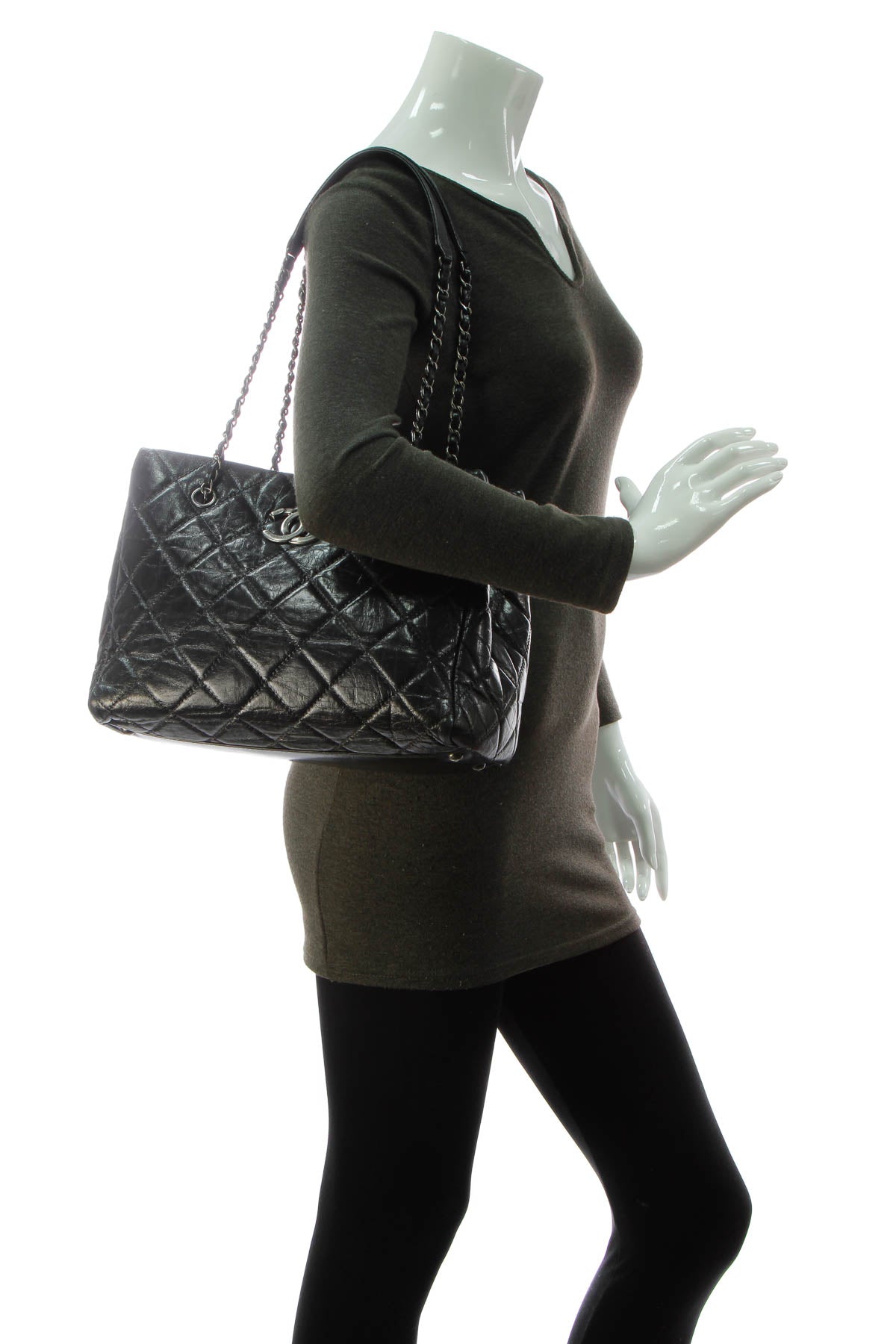 CC Quilted Tote Bag - Black