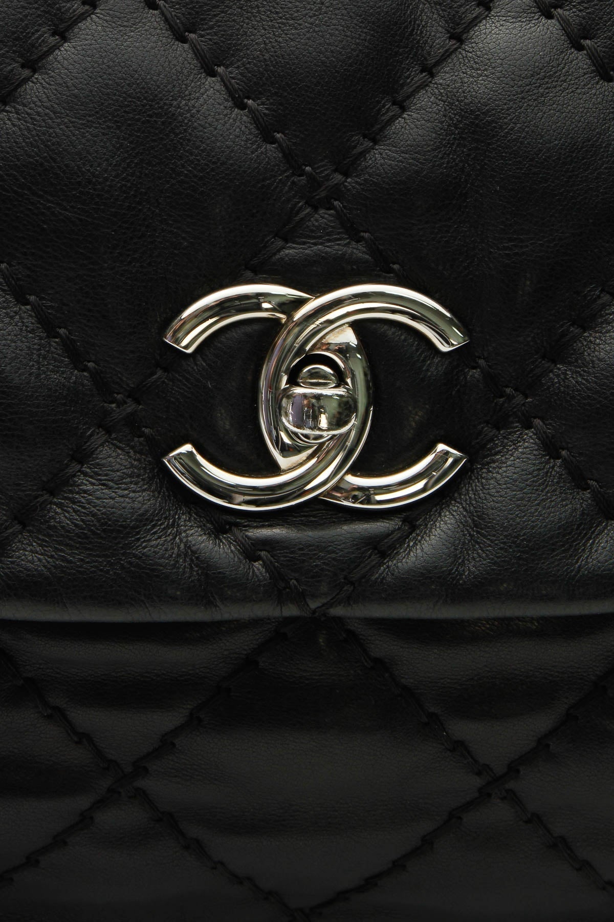 Quilted Soft Flap Bag - Black