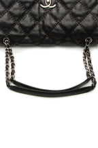 Quilted Soft Flap Bag - Black