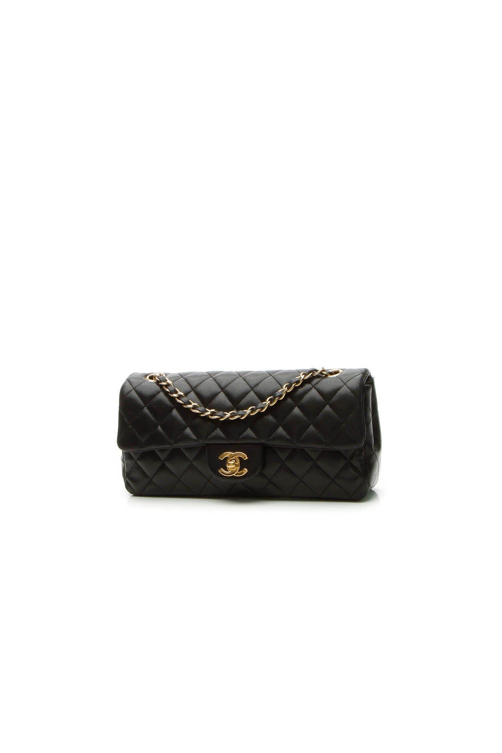 East/West Single Flap Bag - Black