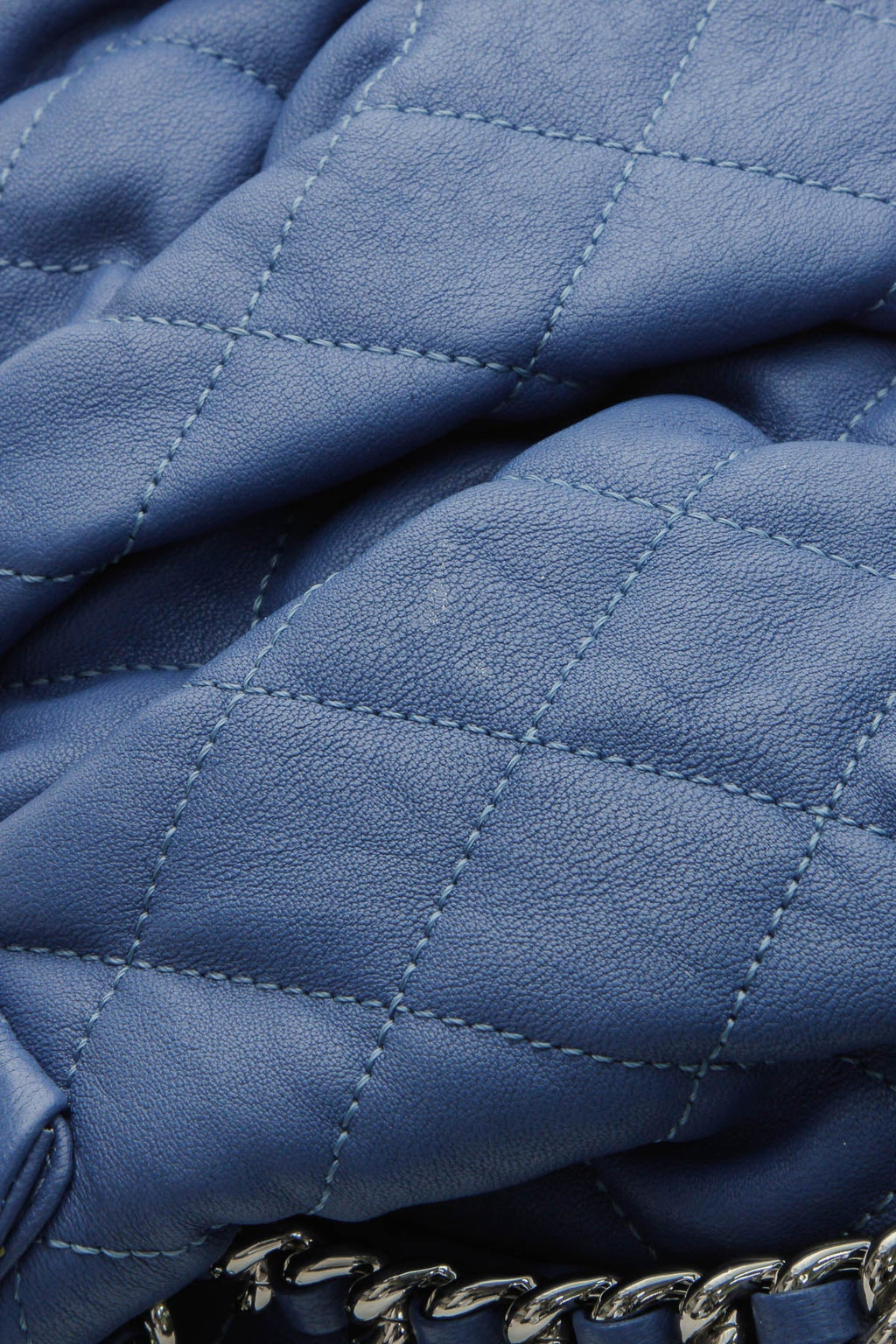 Chain Around Flap Bag - Blue Washed Lambskin