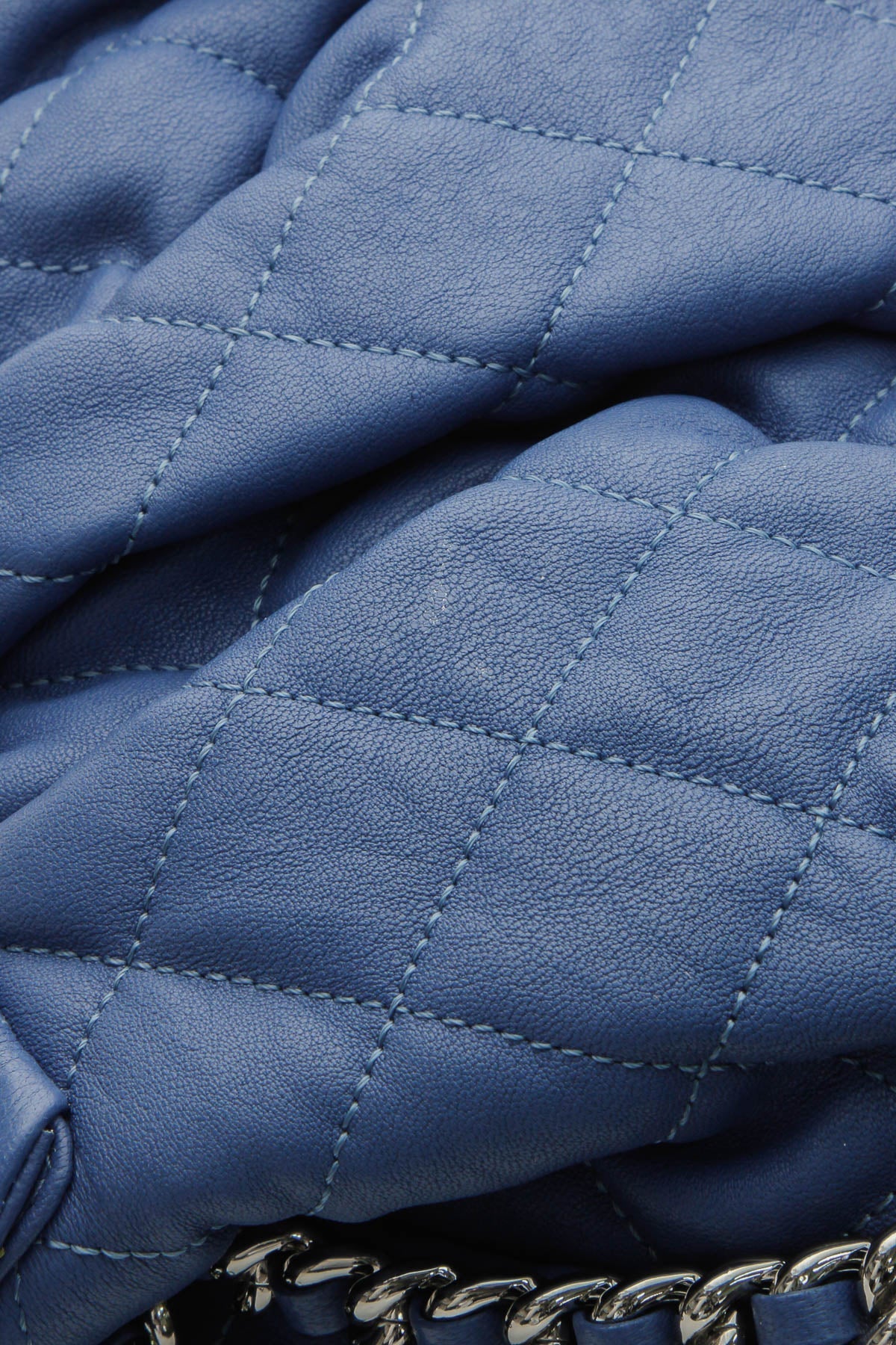 Chain Around Flap Bag - Blue Washed Lambskin