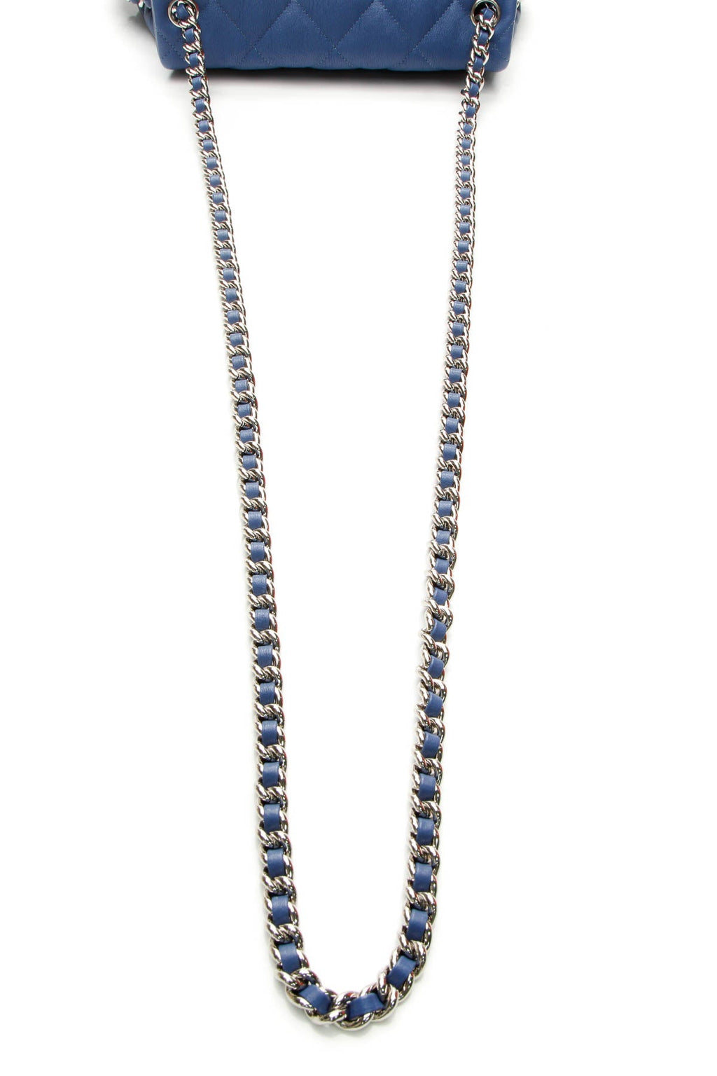 Chain Around Flap Bag - Blue Washed Lambskin