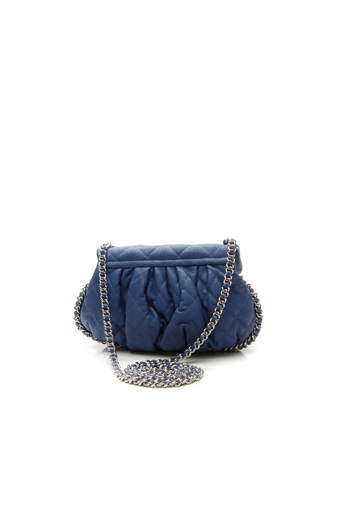 Chain Around Flap Bag - Blue Washed Lambskin