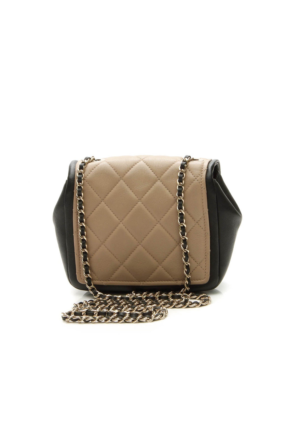 Graphic Mini Flap Bag - Beige/Black