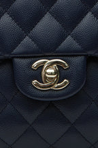 Classic Flap Clutch Bag - Navy