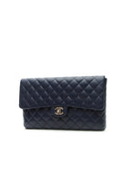 Classic Flap Clutch Bag - Navy