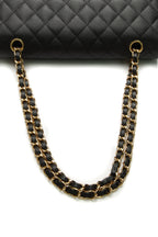 Classic Medium Double Flap Bag - Black Caviar